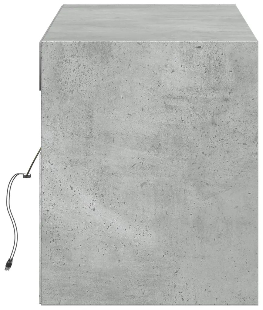 Móvel de parede p/ TV c/ luzes LED 140x31x38cm cinzento cimento
