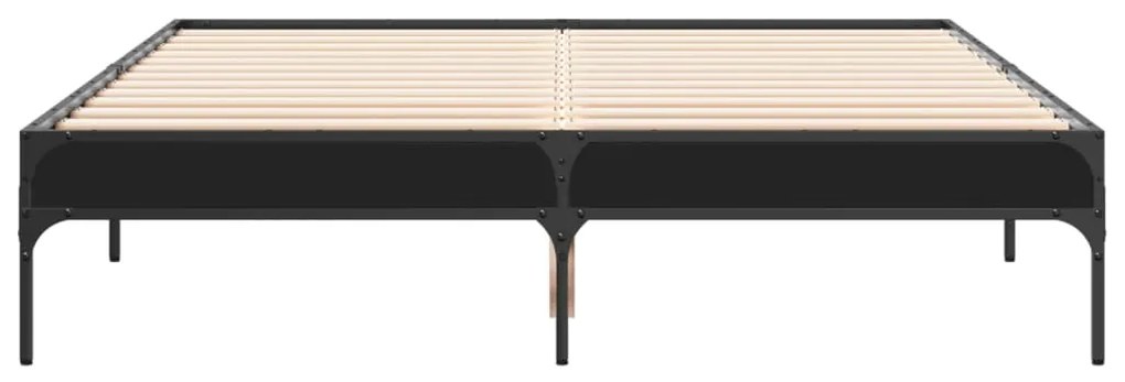 Estrutura de cama 120x190 cm derivados de madeira/metal preto