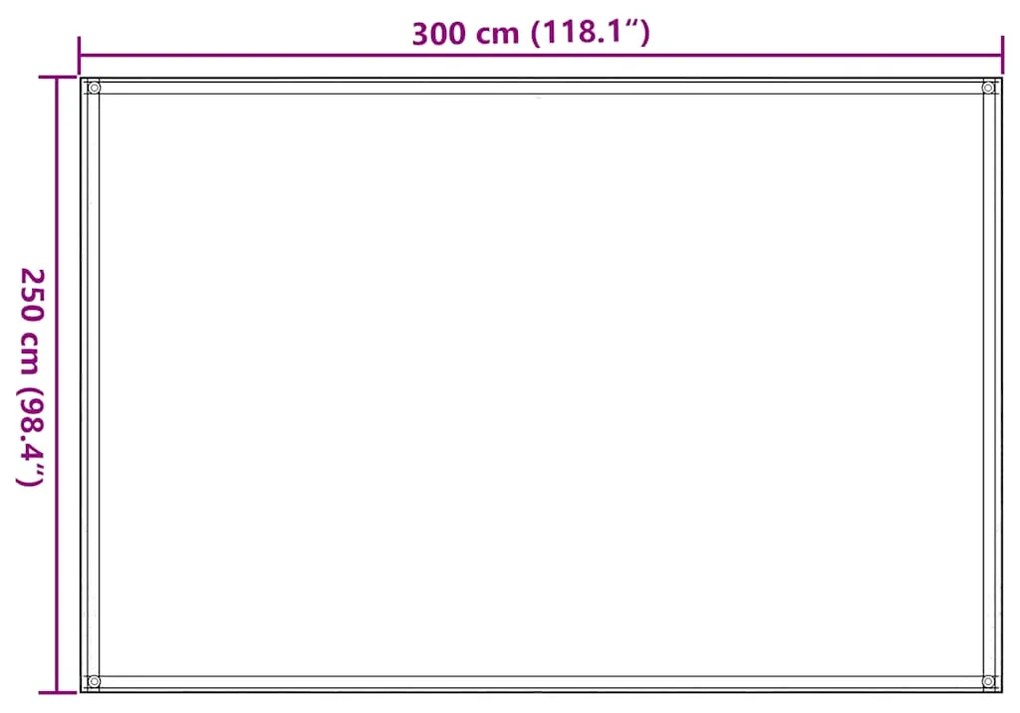 Tapete de campismo para tenda 250x250 cm antracite e branco