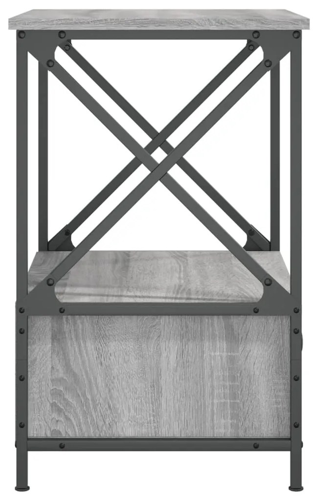 Mesa de cabeceira 50x41x65 cm derivados madeira cinzento sonoma