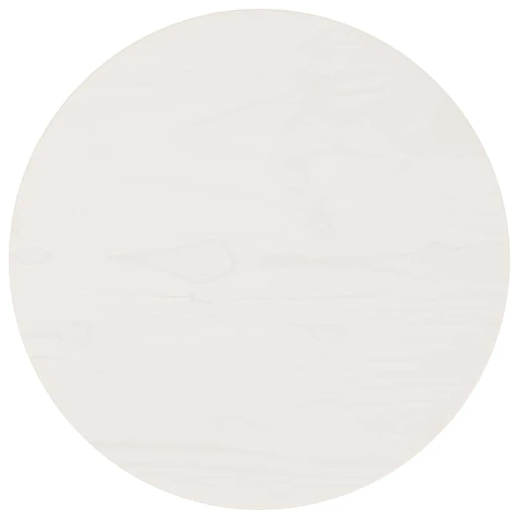 Tampo de mesa pinho maciço Ø40x2,5 cm branco
