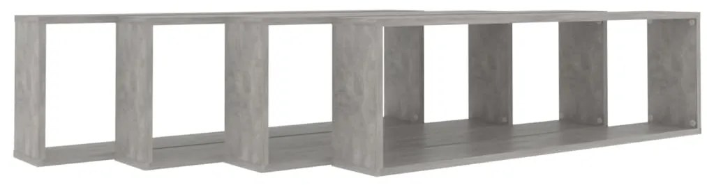 Estantes parede cúbicas 4pcs derivados de madeira cinza cimento