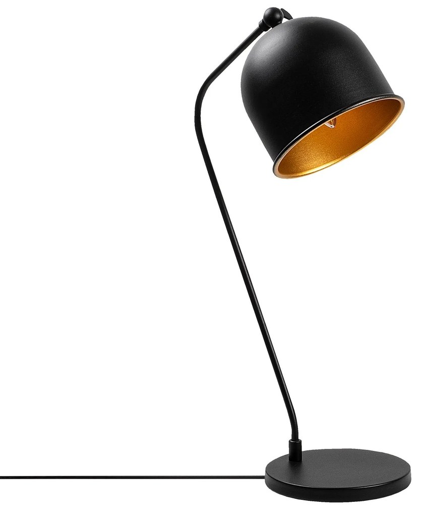 Candeeiro de Mesa Sanika – Preto e Dourado – 18 x 30 x 56 cm