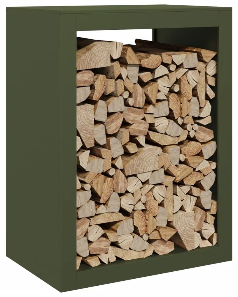 Suporte para lenha 60x40x80 cm aço verde
