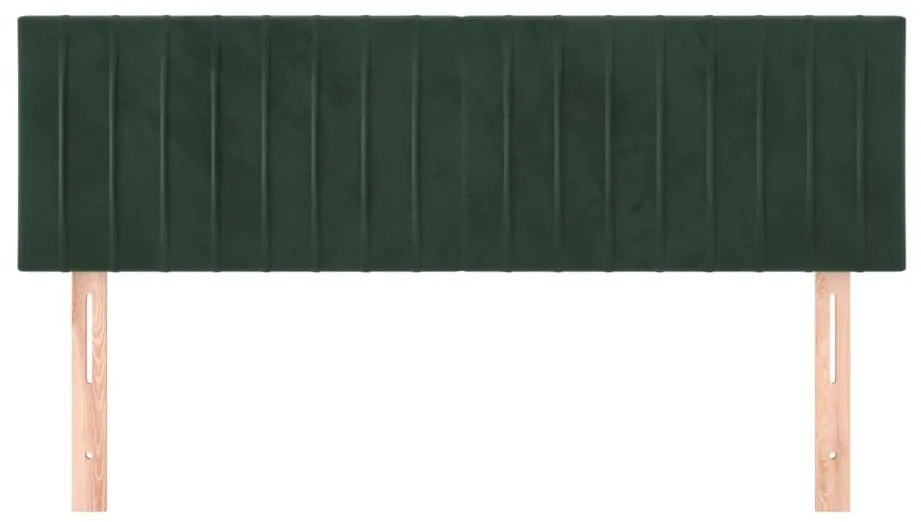 Cabeceira de cama 2 pcs veludo 72x5x78/88 cm verde-escuro