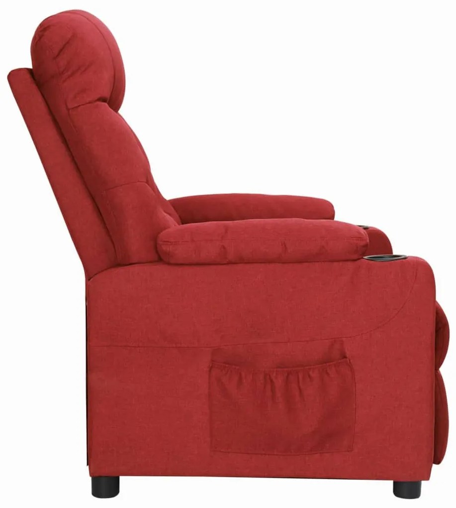 Poltrona reclinável tecido vermelho tinto