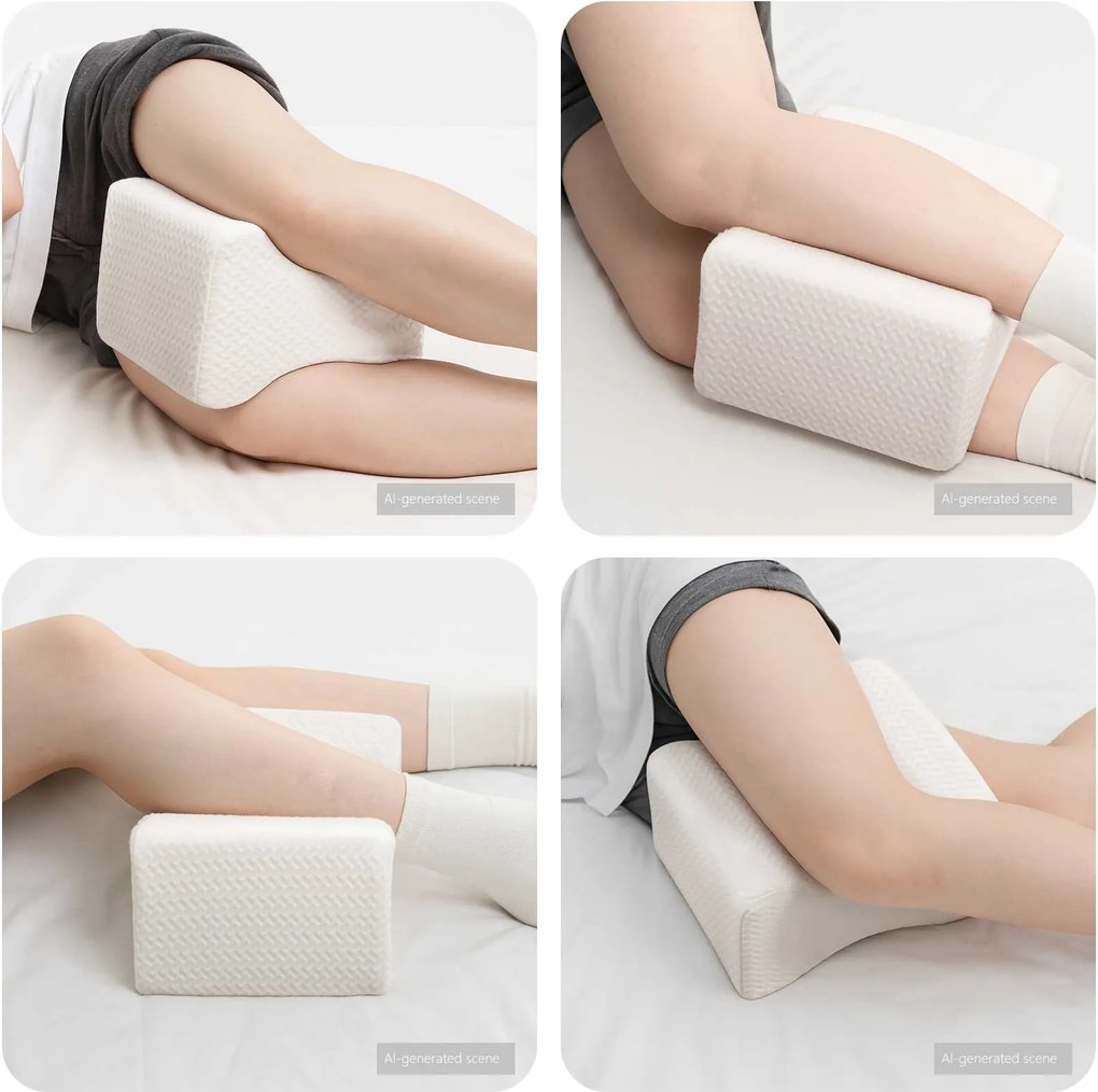 vidaXL Knee Pillow Branco Poliéster 26 x 21,5 x 15 cm