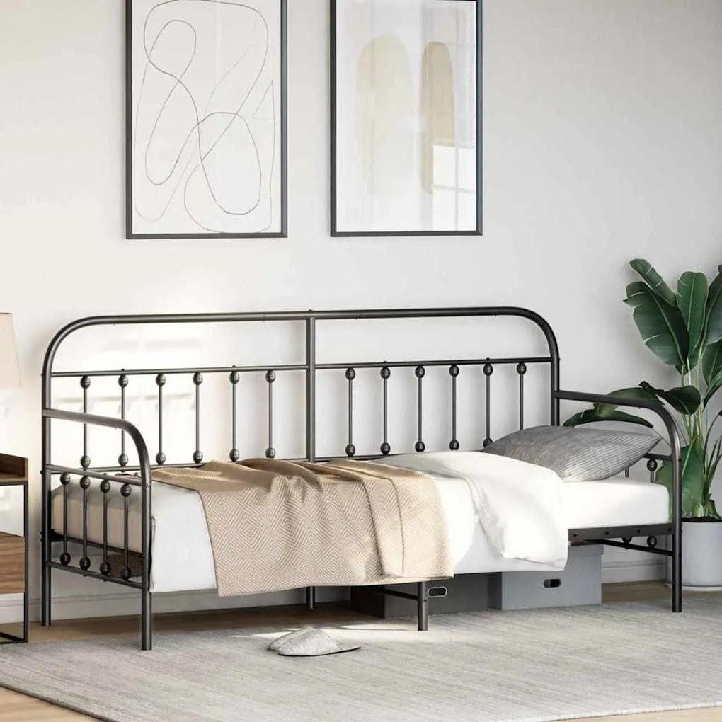 Estrutura de Cama Dia Preto 80x200 cm Aço