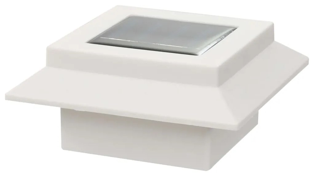 Candeeiro de exterior solar LED 12 pcs branco quadrado 12 cm