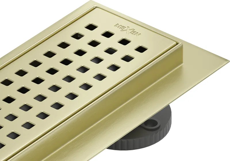 Mexen Flat 360° M08 ralo linear giratório 80 cm, dourado escovado - 1A25080-40