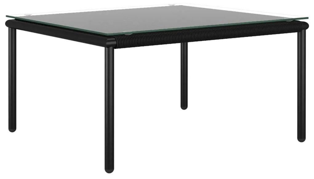 6 pcs conjunto lounge de jardim c/ almofadões PVC preto