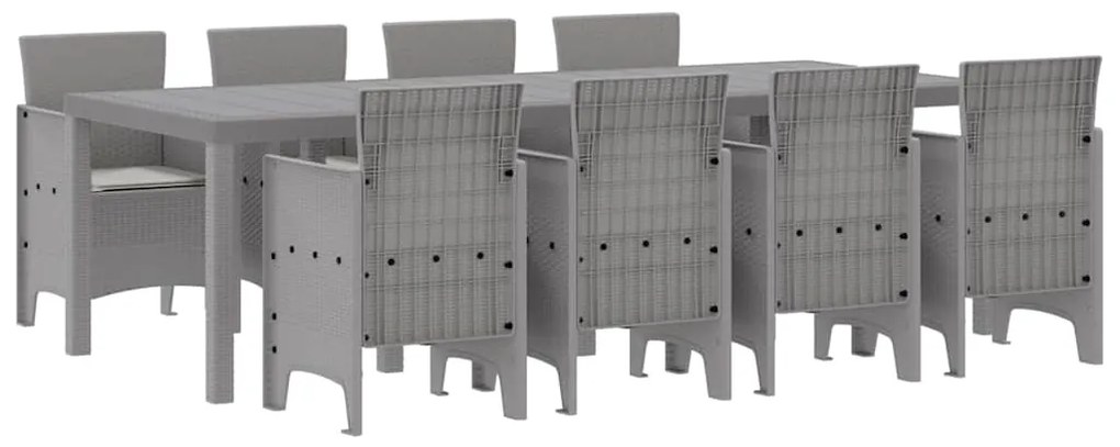 Conjunto de Jantar ao Ar Livre 9 pcs Branco 250 x 100 x 73 cm