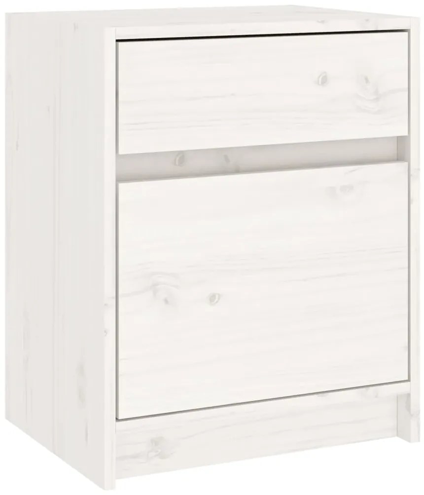 Mesas de cabeceira 2 pcs 40x31x50 cm pinho maciço branco