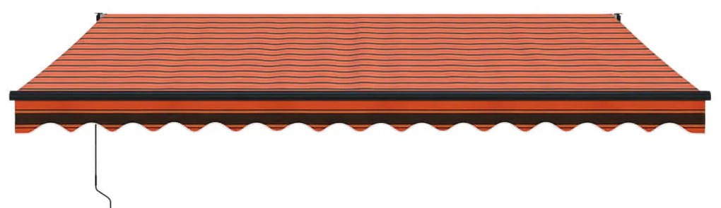 Toldo retrátil 4,5x3 m tecido e alumínio laranja e castanho