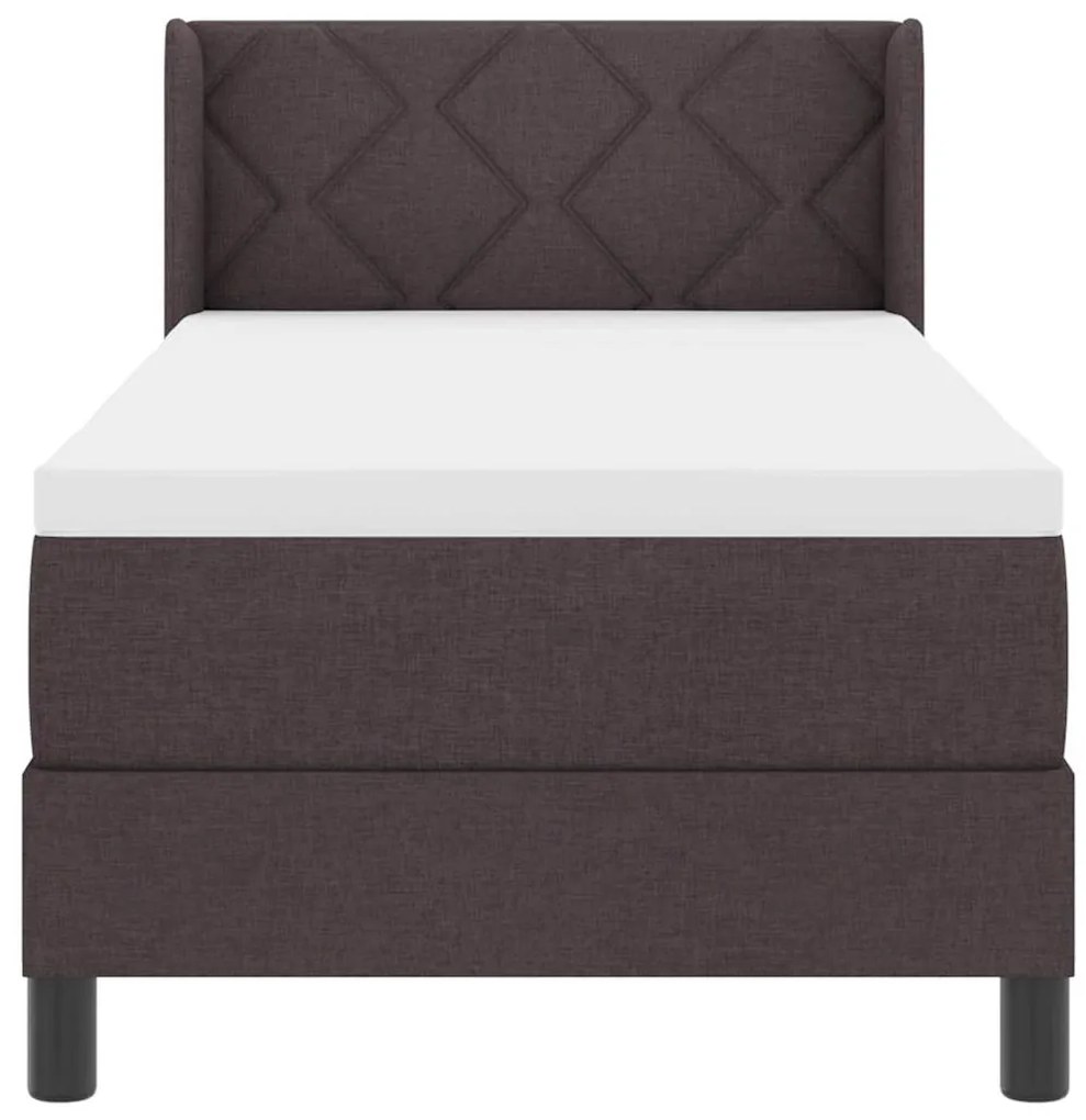 Cama Box com almofada Marrom Escuro 80 x 200 cm Tecido e Espuma