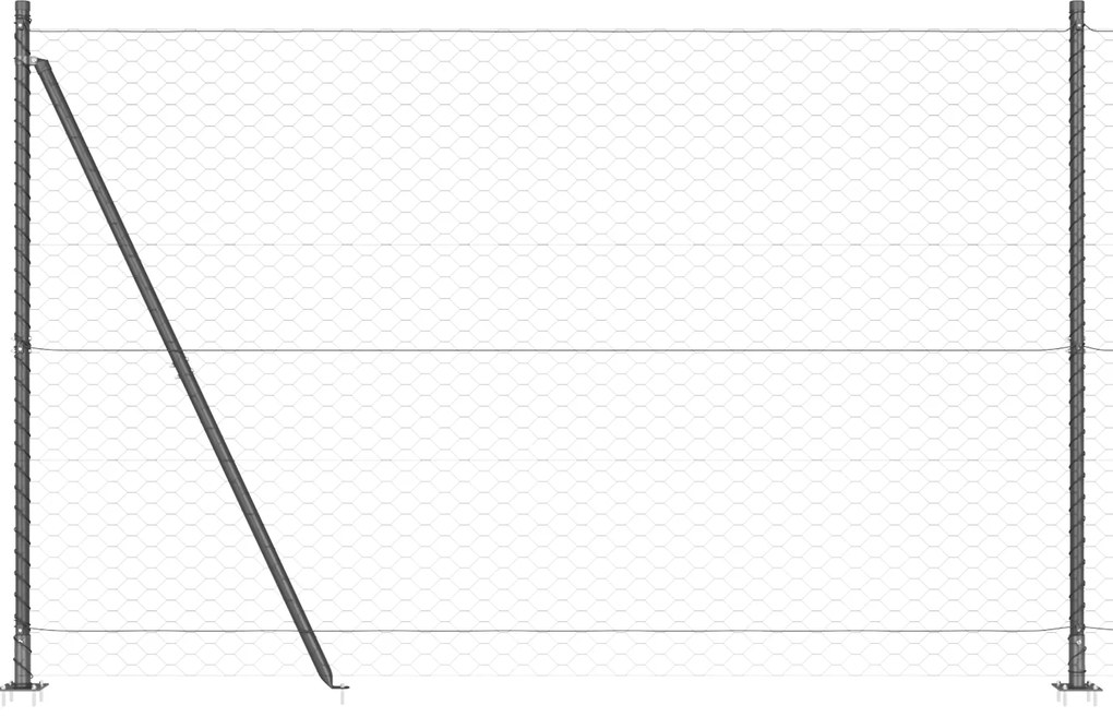 Cerca Hexagonal vidaXL Cinza 1,5x50 m Aço, Postes de Cerca vidaXL com