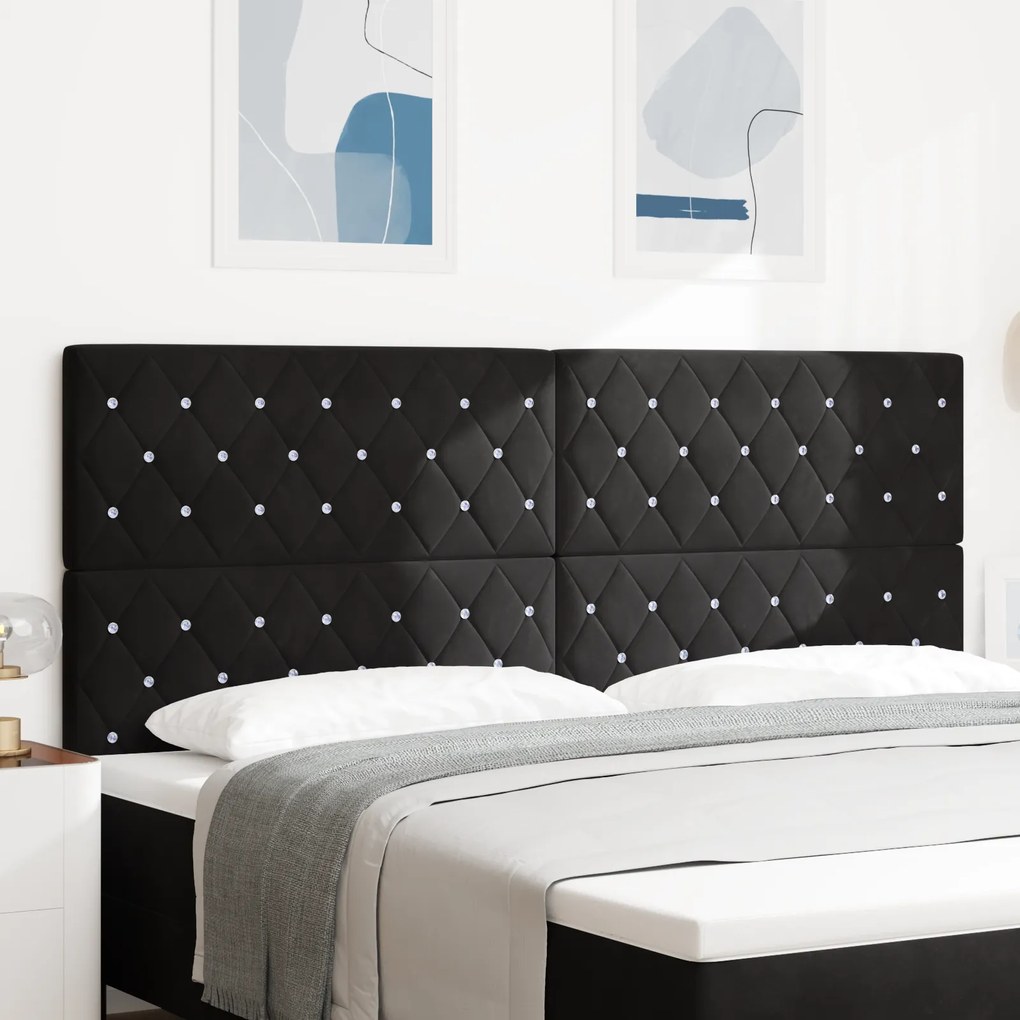 Cabeceira LED Preta vidaXL 100 cm Veludo