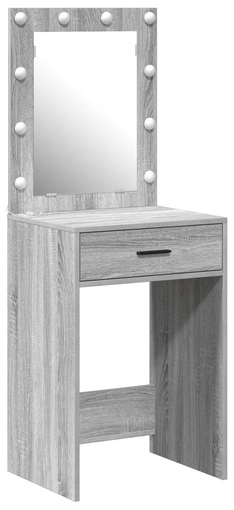 mesa de maquilhagem vidaXL com luzes LED Cinzento Sonoma 50x41x135 cm