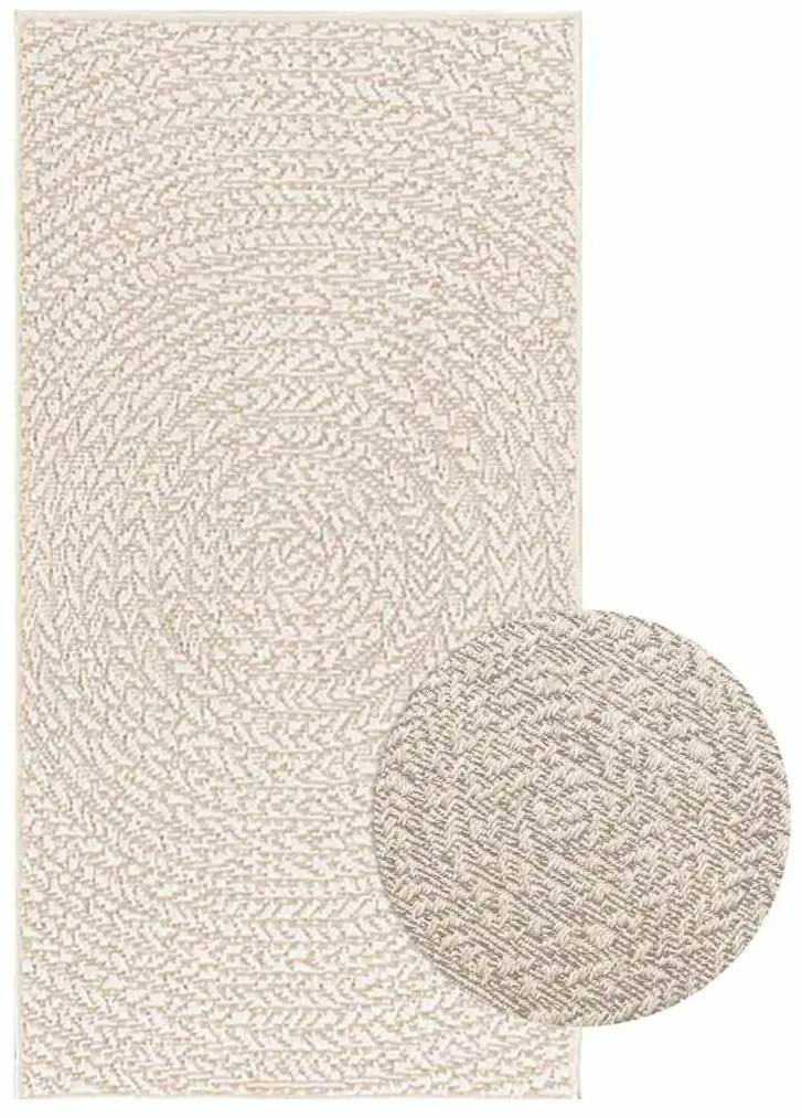 Tapete ZIZUR creme 60x110 cm aspeto de juta interior e exterior