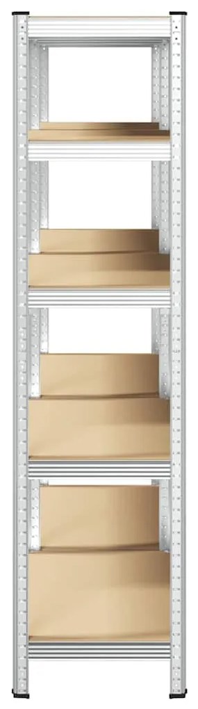 Estantes 5 prateleiras 2 pcs derivados de madeira/aço prateado