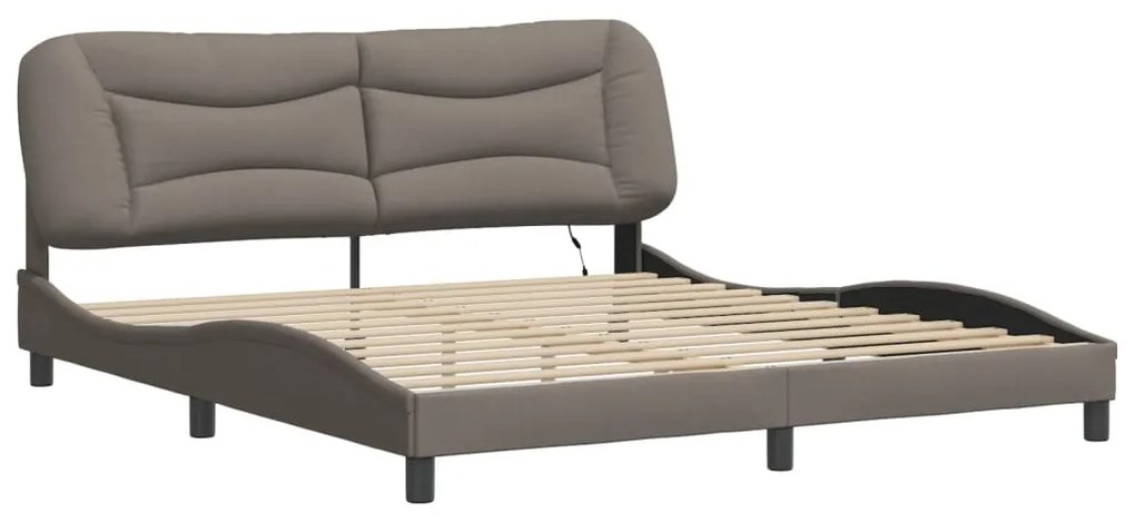 Estrutura de cama com LED sem colchão 180x200 cm tecido
