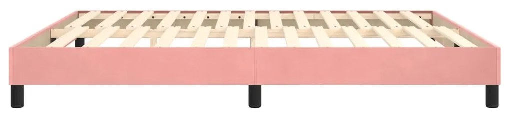 Estrutura de cama 180x200 cm veludo rosa