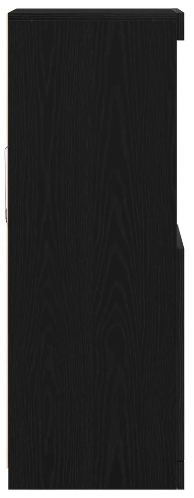 Sideboard vidaXL com Luzes LED Carvalho Preto 41x37x100 cm
