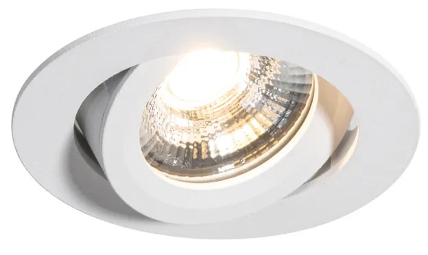Foco embutido branco inclinável 8,2cm com LED regulável até IP54 ultra fino - Pupil