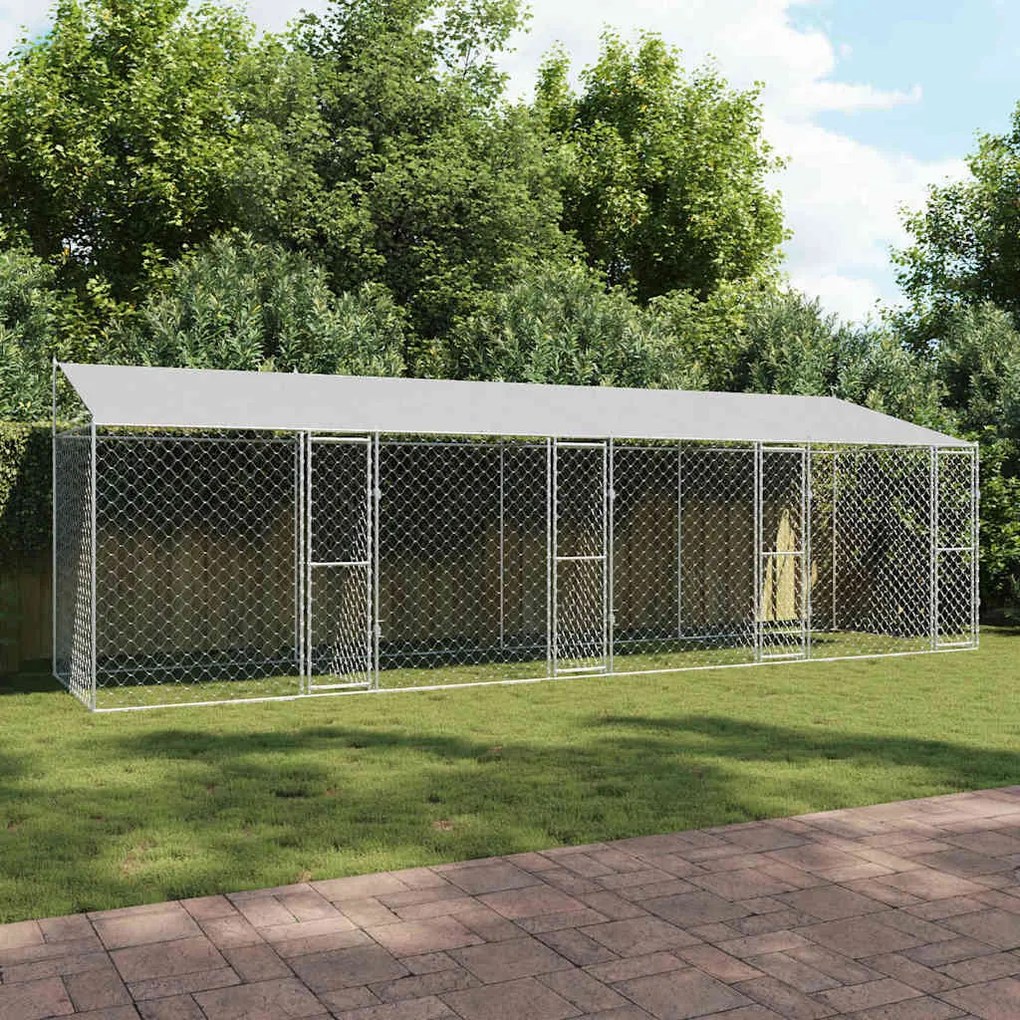 Jaula para cão Prateado 800 x 200 x 256 cm Aço Galvanizado