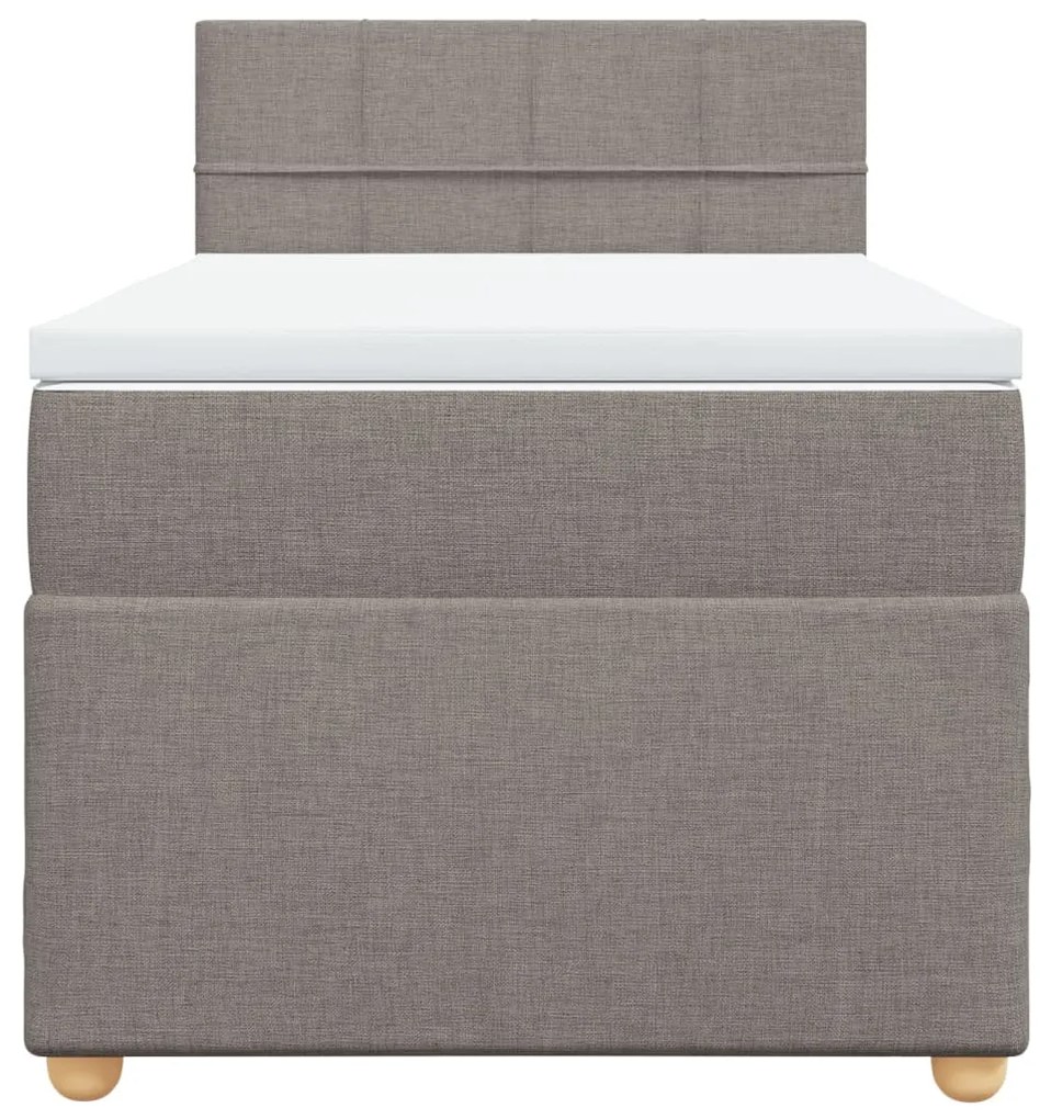 Cama com molas/colchão 90x190 cm tecido castanho-acinzentado