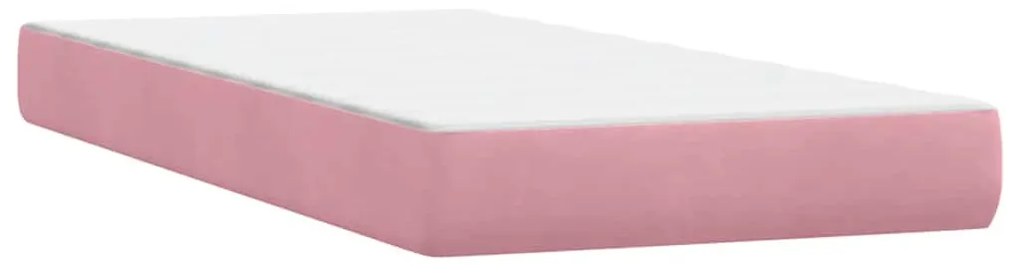 Cama com molas/colchão 80x220 cm veludo rosa