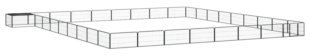 vidaXL Parque p/ cães c/ 36 painéis 100x50 cm aço revestido a pó preto