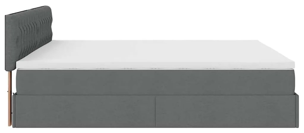 Estrutura de cama otomana com colchão 180x200cm cinzento escuro