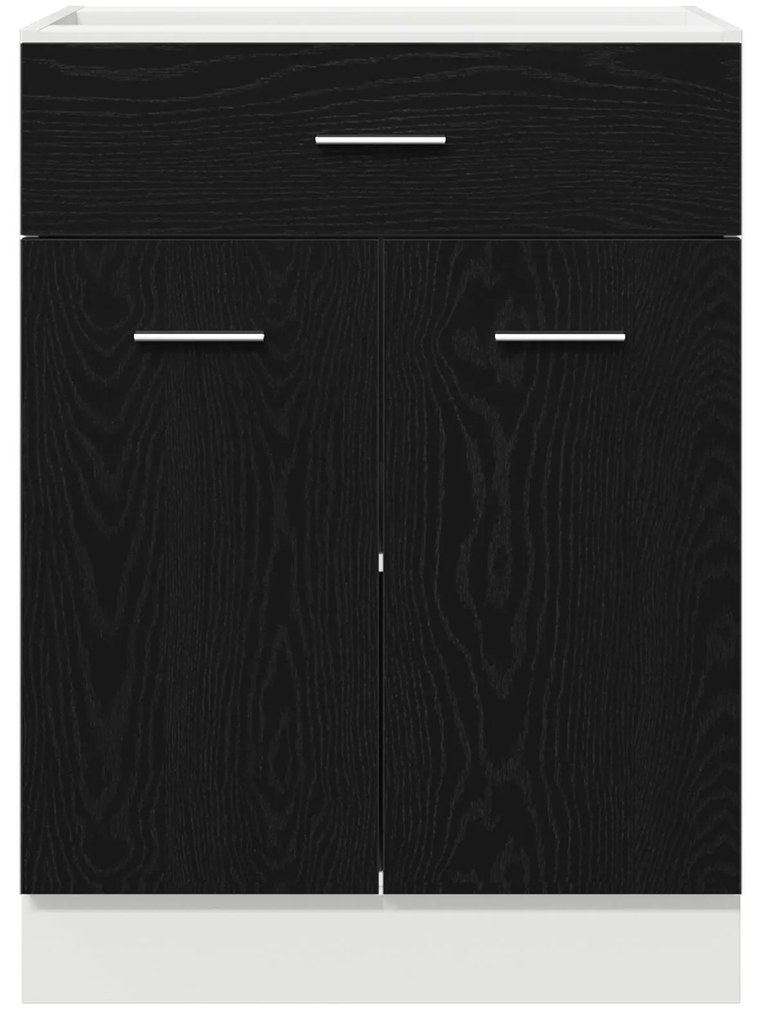 Armário de Fundo Preto em Carvalho vidaXL - 60x46x81.5 cm Feito de Mad
