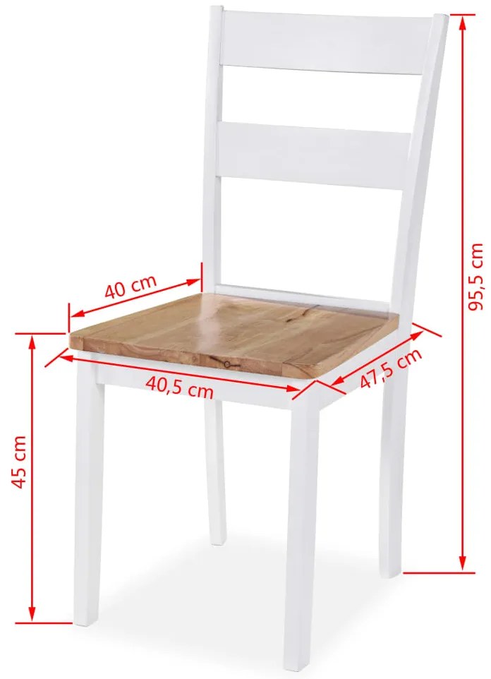 Conjunto de jantar 5 pcs MDF e seringueira branco