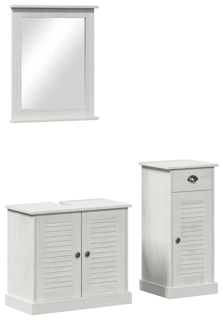 Conjunto de Móveis para Banheiro 3 pcs Castanho 37 x 34 x 80 cm