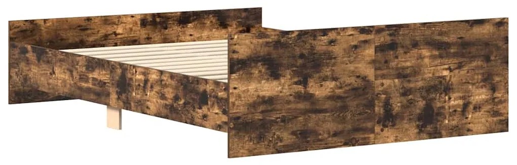 Estrutura cama c/ cabeceira/apoio pés 140x200cm carvalho fumado