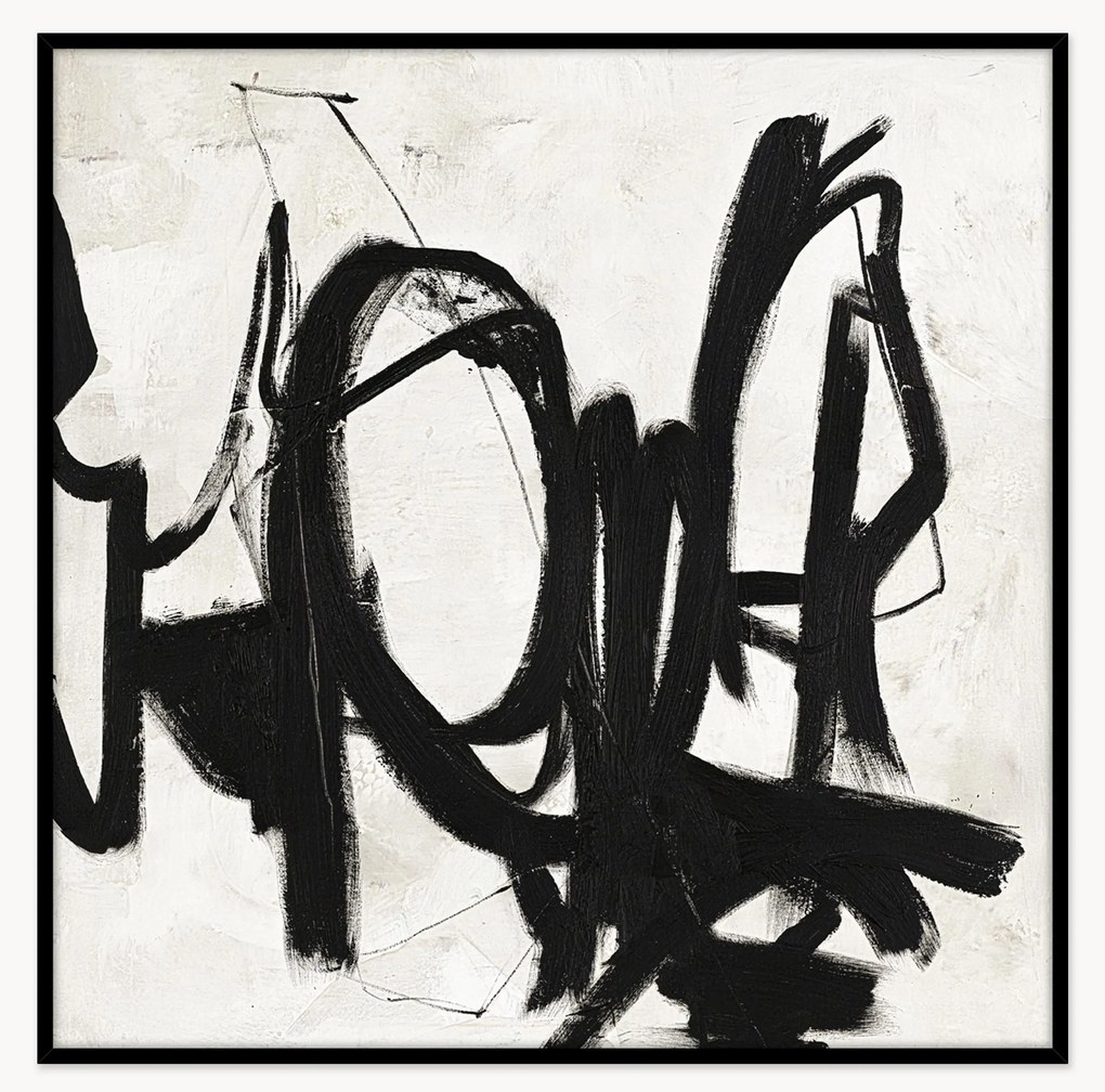 Quadro de tela artesanal Playblack, com moldura de madeira