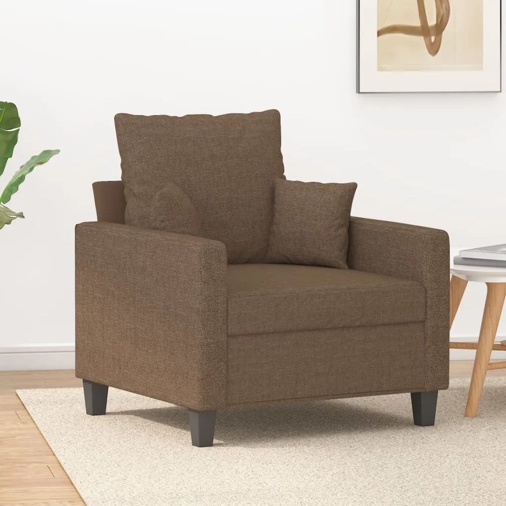 Poltrona 60 cm tecido castanho