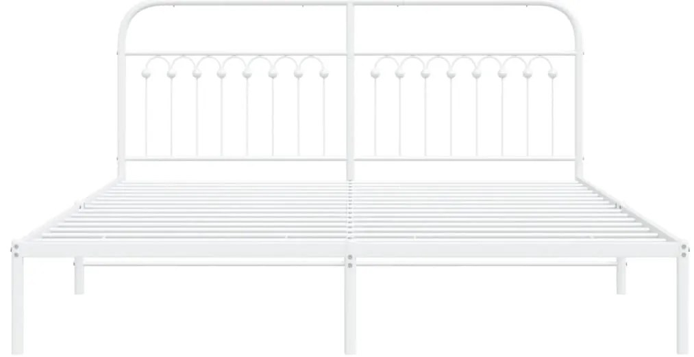 Estrutura de cama com cabeceira 183x203 cm metal branco