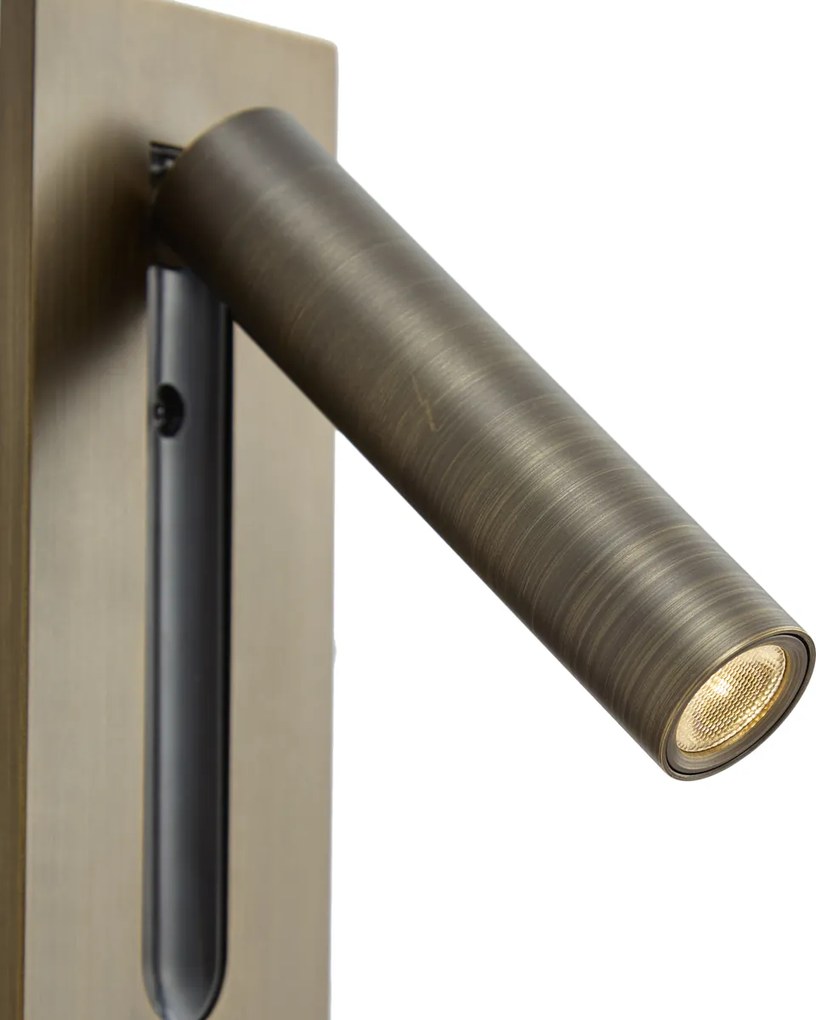 Conjunto de 2 candeeiros de parede modernos bronze escuro com LED incluído - Plaza