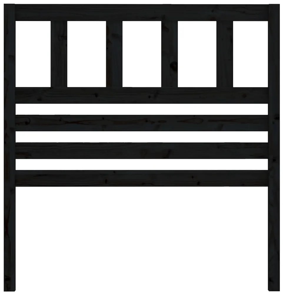 Cabeceira de cama 81x4x100 cm pinho maciço preto