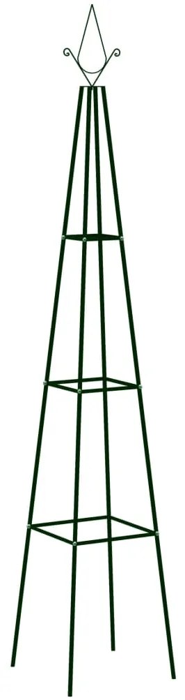 vidaXL Suportes p/ plantas trepadeiras 2 pcs 35x35x195 cm ferro verde