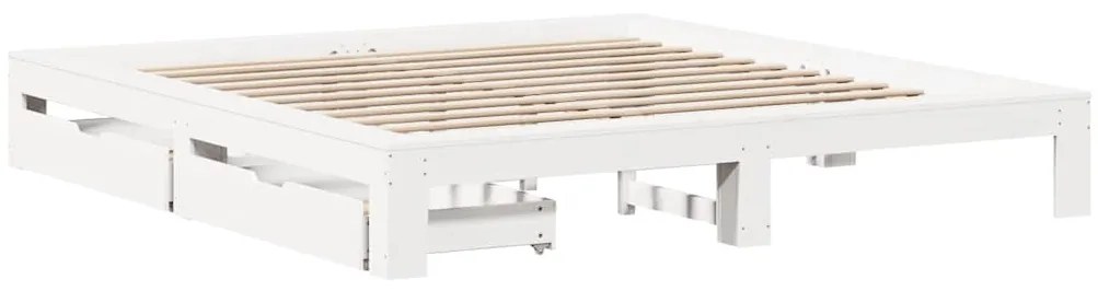 Cama sem colchão 180x200 cm madeira de pinho maciça branco