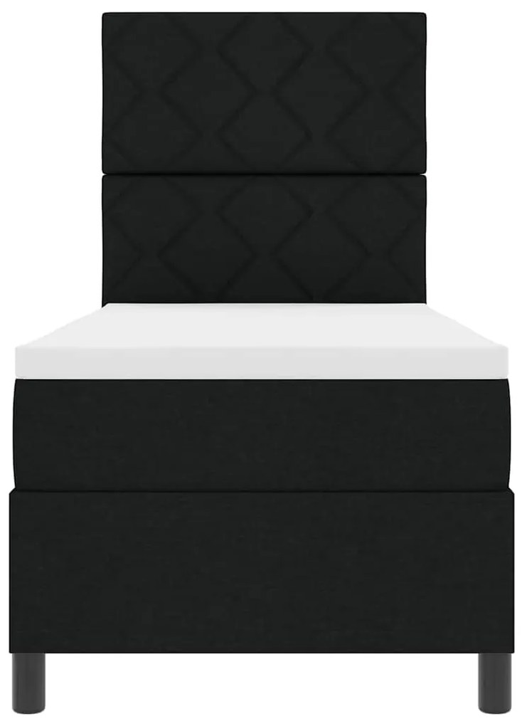 Cama Box com Colchão e Luz LED Preta, 80 x 200 cm de Tecido