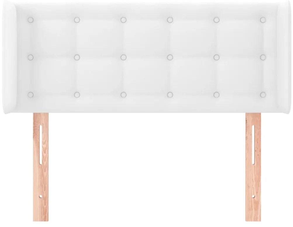 Cabeceira de cama c/ abas couro artificial 83x16x78/88cm branco