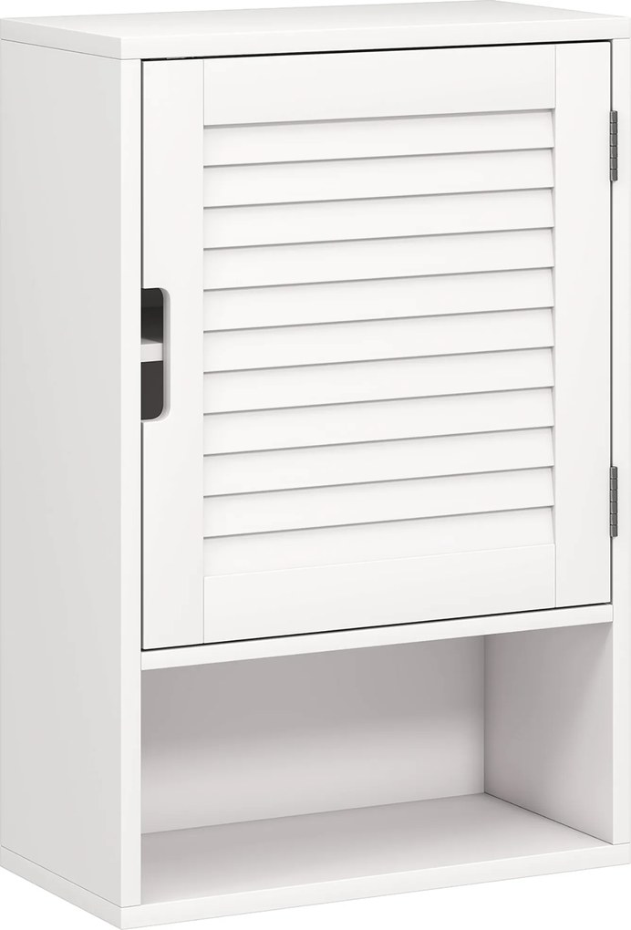 HOMCOM Armário de Banheiro Suspenso Armário de Parede com Porta Soft-Close, Prateleiras Ajustáveis 40 x 20 x 60 cm Branco | Aosom Portugal