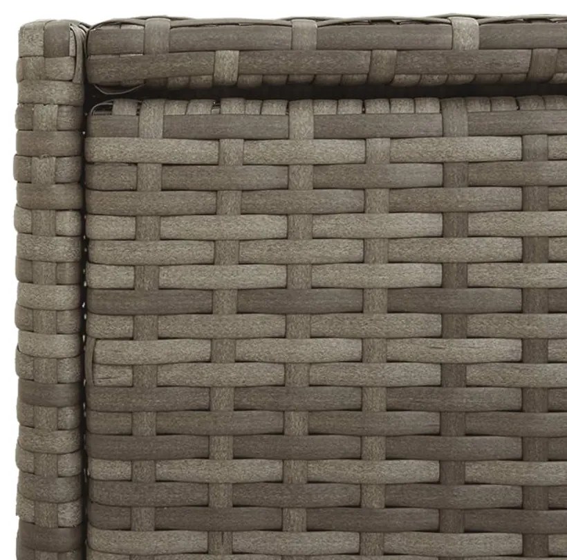 Armário de arrumação para jardim 55x55x111 cm vime PE cinzento