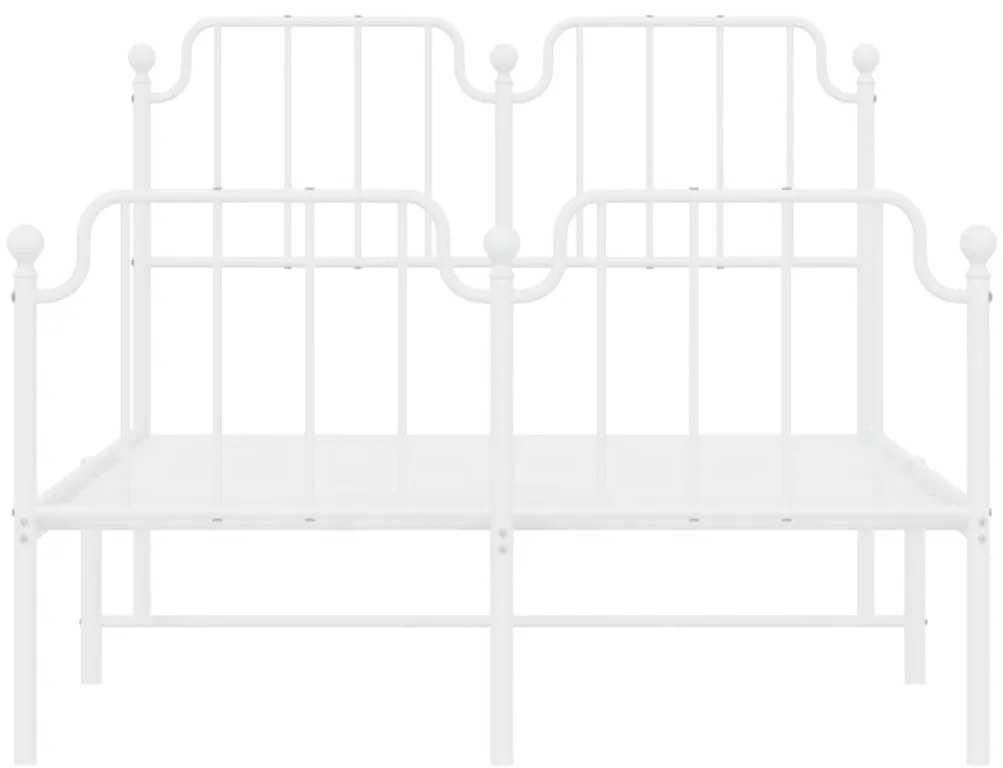 Estrutura de cama com cabeceira e pés 120x190 cm metal branco