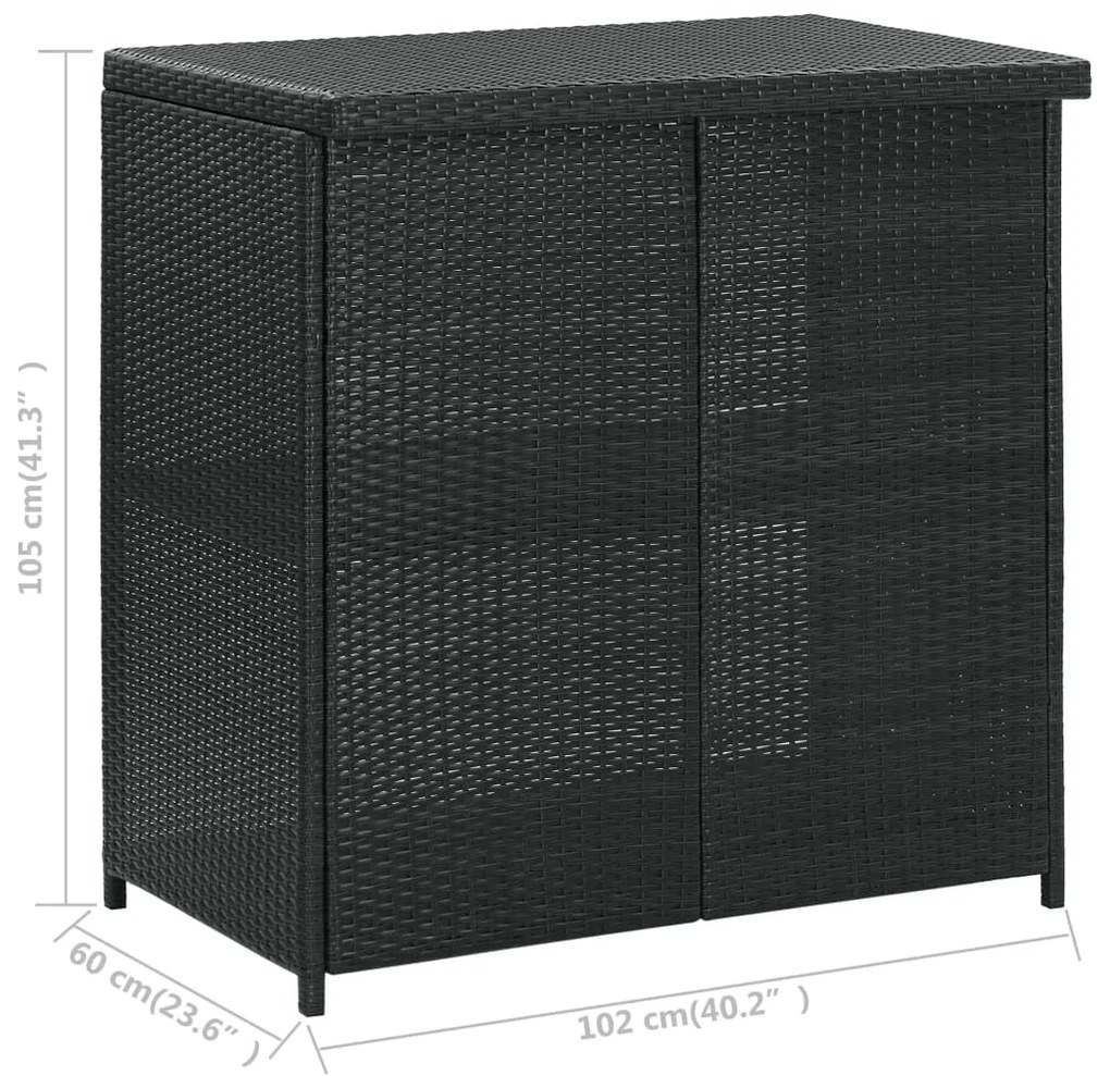 3 pcs conjunto de bar vime PE preto